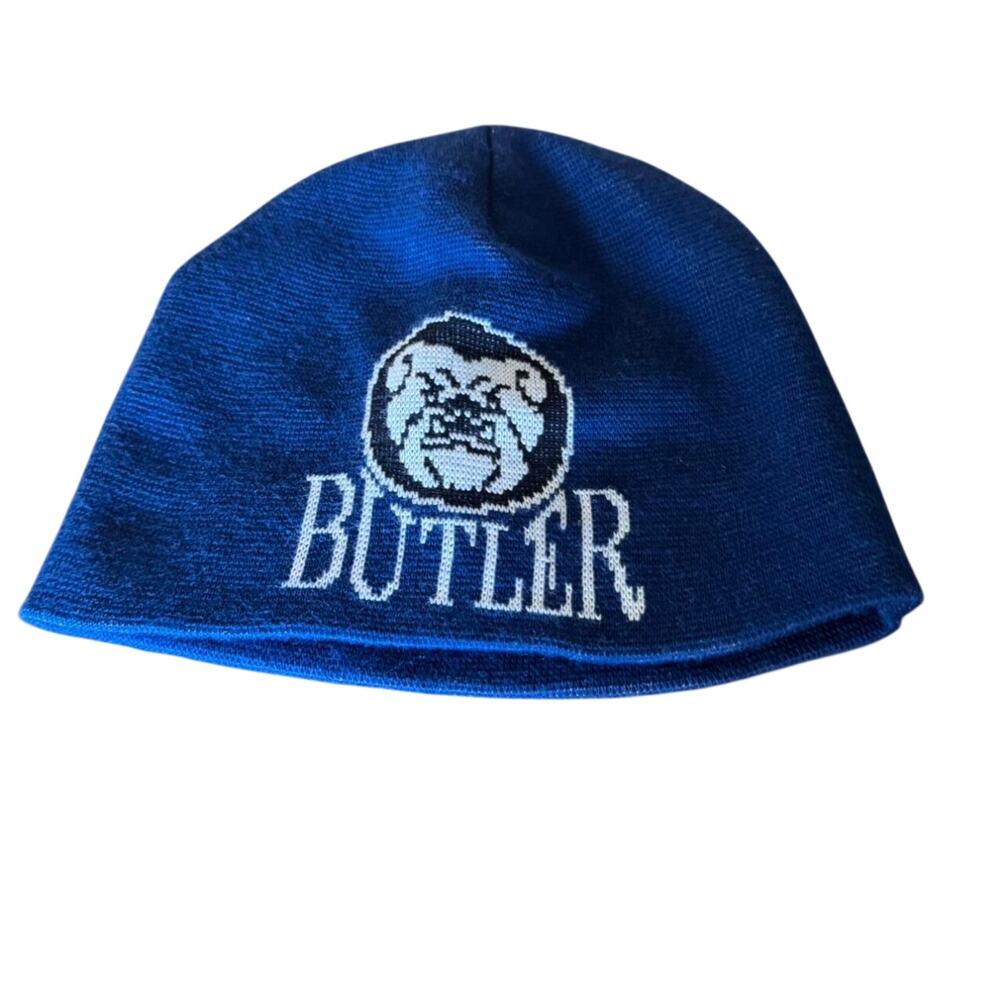 Vintage Butler Bulldogs 40 Point Knit Beanie Blue White NCAA College Basketball